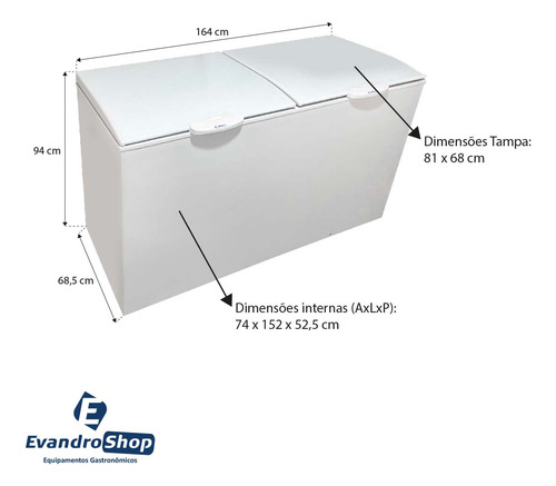 Freezer Horizontal Gelopar 532 Lt Para Peixaria E Açougues