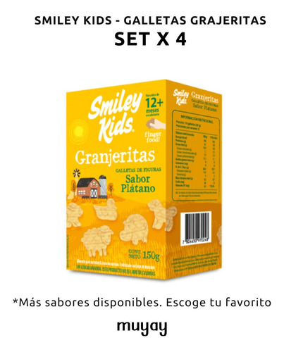 Pack X4u - Galletas Para Niños Smiley Kids