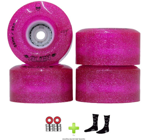 4 Rodas Quad Traxart Led Alien 58mm 85a Varias Cores +brinde