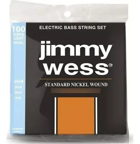 Cuerdas Bajo Electrico Jimmy Wess 45 - 105 Nickel 4 Cuerdas