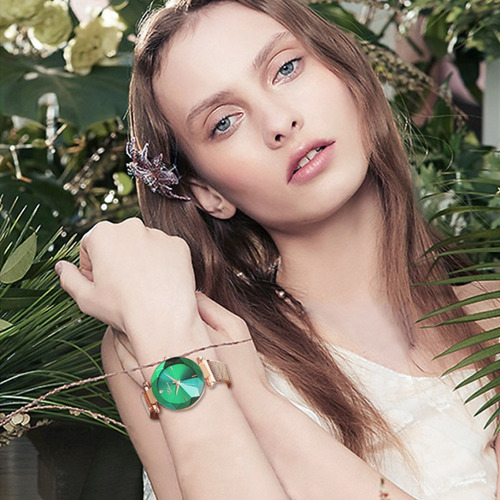 Chenxi Reloj De Cuarzo Con Cristal Geométrico Para Mujer