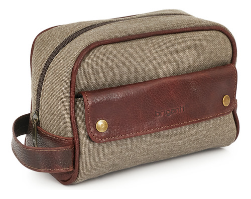 Necessaire Cuero Hombre Briganti Liso Moda Casual - Acc61563