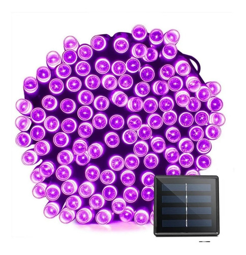 Luces Guirnalda Solar 200 Led Violeta 20 Metros Lila