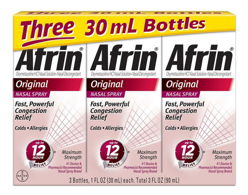 Afrin Original Nasal Spray 3 Piezas 30ml C/u