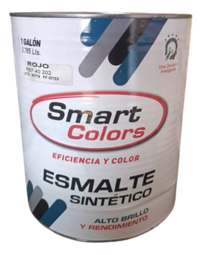 Pintura En Esmalte Sintético Smart Colors  Color Roja