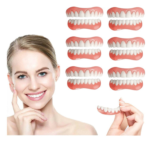 6×set De Prótesis Profesionales Silicona Brillante Dentes E