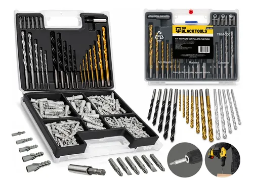 Kit De Acessórios 300 Peças Brocas Buchas Pontas