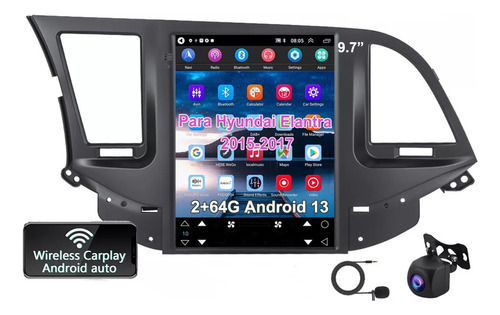 9.7 Autoestéreo 2+64g Carplay Para Hyundai Elantra 2015-2017