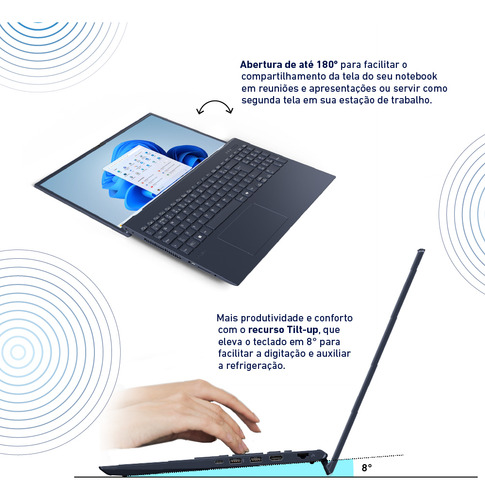 Notebook Vaio Fe16 Amd Ryzen 5-5625u Windows 11 Home 8gb 256gb Ssd Wi-Fi 6 Tela 16" Ips Wuxga Antirreflexo - Cinza Grafite - Vjfe69f11x-b0421h - Memória Expansível até 64GB