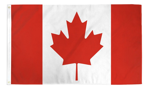 Bandera De Canadá 45cm X 30cm Con Soporte Plástico