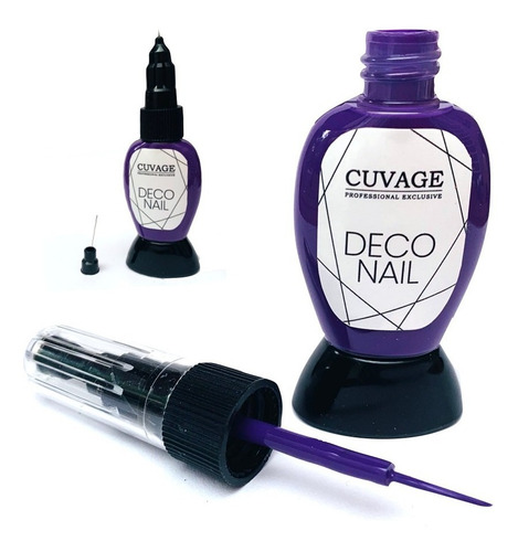 Imagen 5 de 10 de Esmaltes Con Pincel Liner Doble Punta Deco Nail Art X 8 C
