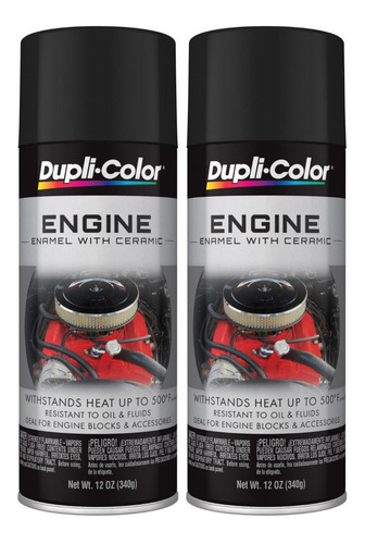 Paq 2 Pinturas Esmalte De Motor Con Resina Ceramica Negra