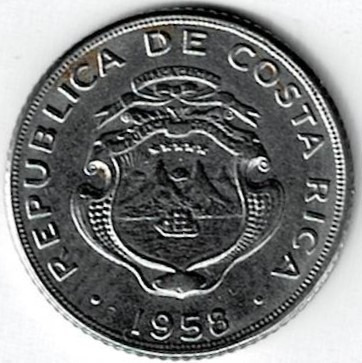 Moneda  De  Costa  Rica  5  Céntimos  1958  S/c  Excelente  