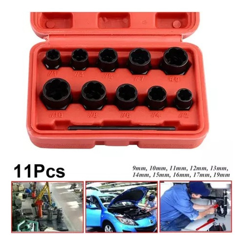 Set Extractores Pernos Juego De Dados 3/8 Caja De Dados 11pz