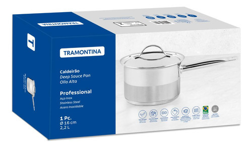 Caldeirão Tramontina Professional Em Aço Inox Fundo Triplo