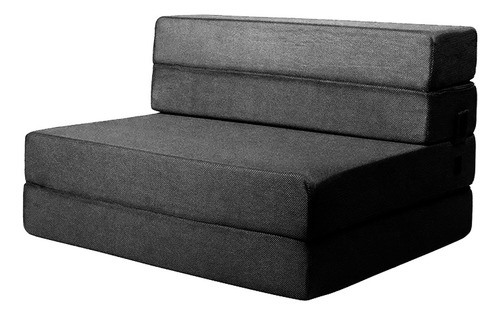 Sofá Cama Matrimonial Plegable, Colchoneta Con Soporte Firmé Color Gris oscuro