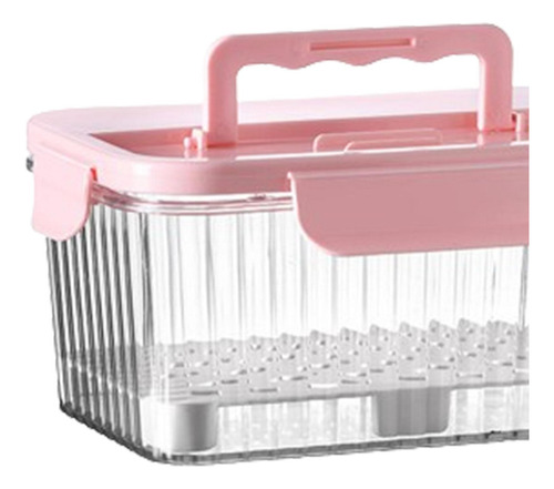 Fiambrera De Frutas Portátil, Caja Para Pícnic Rosa 1600ml