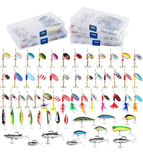 Lombrices De Pesca Dr.fish, 60 Piezas, Caja Con Aparejos,