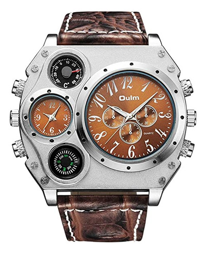 Oulm 1349 Reloj Para Hombre Analógico Correa De Cuero 4