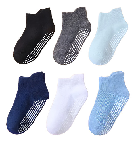 6 Pares De Calcetas Para Niños Antiderrapantes Multicolor