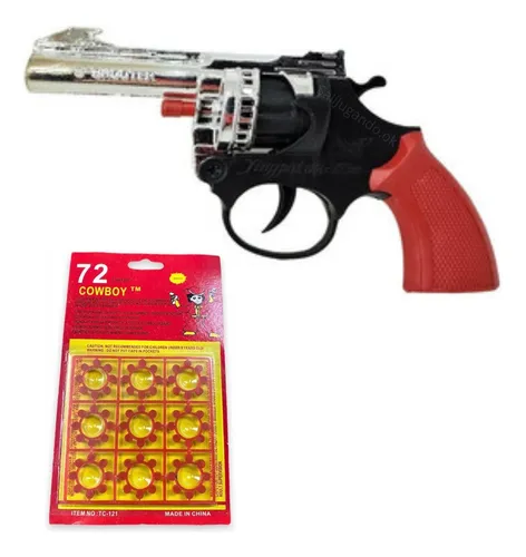 Revolver Pistola Cebitas Juguete De 8 Disparos + 72 Cebitas