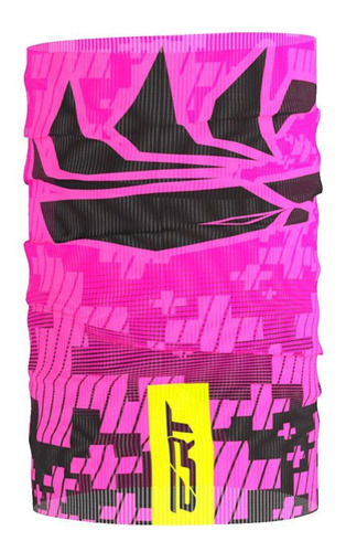 Bandana Ert Team Rosa Fluor E Preta Tubular Ciclismo