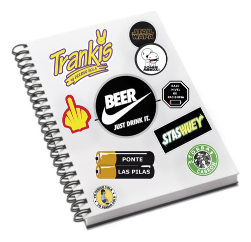 Calcos Stickers Termos Logos Y Frases, Retro, Los 80, Musica