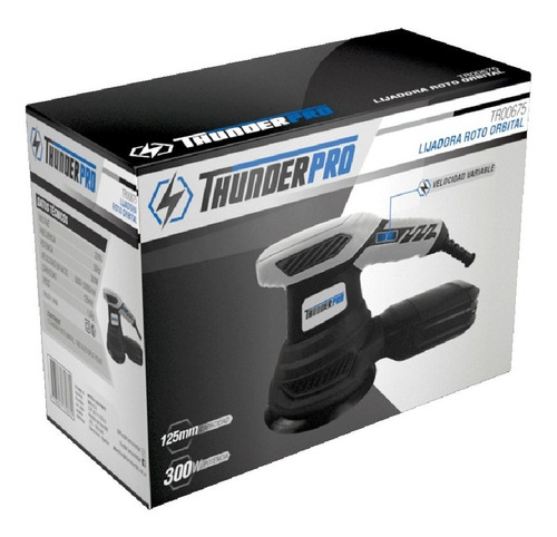 Lijadora profesional roto orbital Thunder Pro TR00675 con sistema velcro negra 50Hz 300W 220V