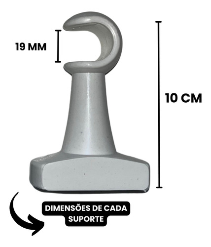 Par De Suporte Parede Simples 19mm P/ Varão De Cortina Pvc Branco