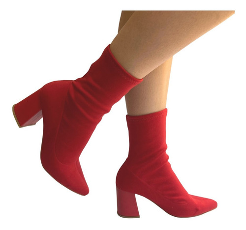 Imagen 4 de 10 de Botin Stretch Felipe Rentería Tacón 7cms Botas Mujer Moda
