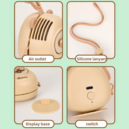/ Miniventiladores De Capibara Con Cuello Colgante