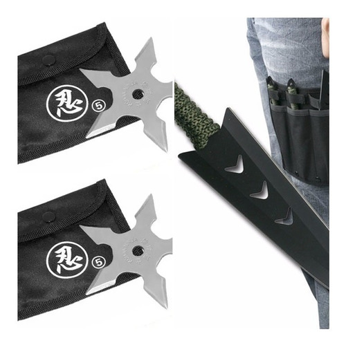 6 Cuchillos Lanzamiento  Funda Para Pierna + Regalo Shuriken