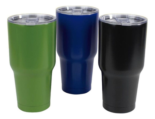 Vaso Acero Viajero Doble Color Make 30oz Termo Laser Color Negro