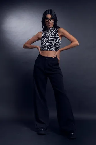 Pantalon Negro Mujer Palazzo Ancho Moda 2024 De Tela