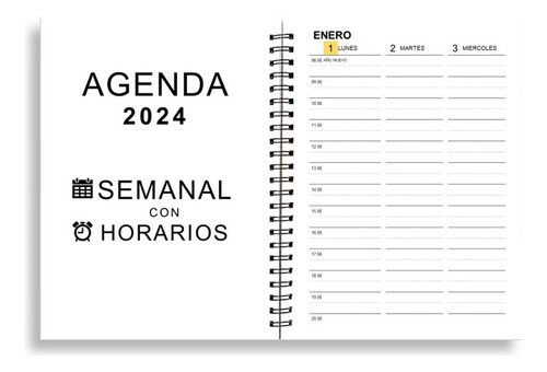 Kit Agenda 2024 Semanal Con Horarios Editable (ppt Pdf)