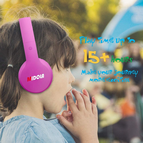 Audífonos Bluetooth Midola | Aux De 3,5 Mm | Rosa/rojo