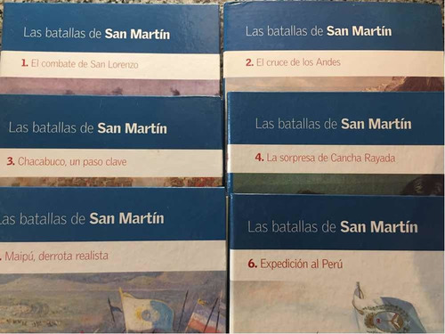 6 Libros Las Batallas De San Martín + 6 Cds Clarín (nuevos)