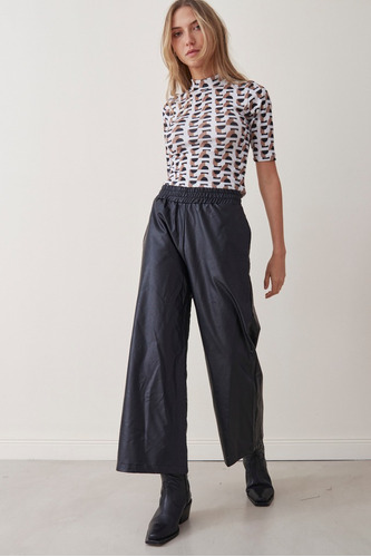 Pantalón Palazzo Mujer Elliot Blakie Cuero Vegano 