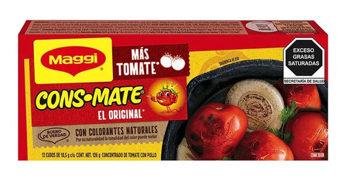 7 Pack Sazonador De Tomate 12 Cubos Consomate Maggi 126 Grs