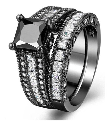 Anillos Románticos Para Parejas Con Dijes Feblack Con Diaman