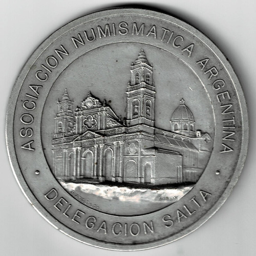 Medalla Asociación Numismática Argentina Salta 1974 Xf