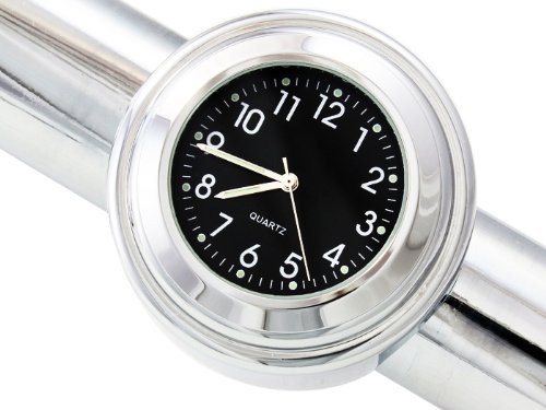 7/8 \ 1 \ Manillar De La Motocicleta Del Cromo Reloj De De