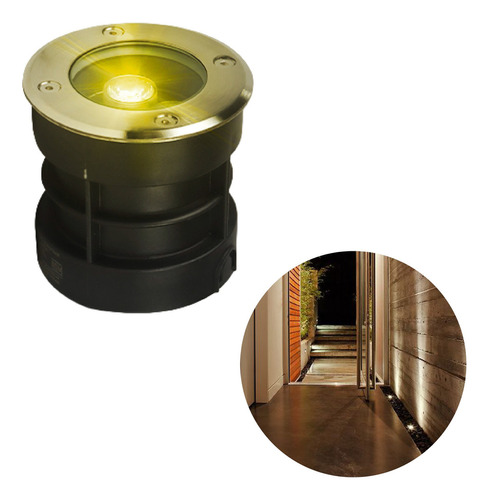 Lámpara Luz Led Cálida Empotrar Jardín Exterior 3w T3760 Color De La Estructura Negro