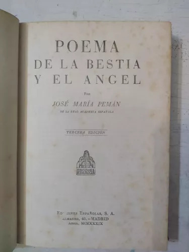 Jose Maria Peman: Poema De La Bestia Y El Angel