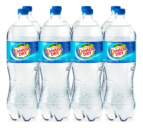 8 Pack De Agua Mineral Canada Dry 2 Lts