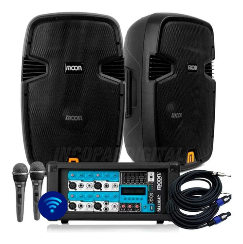 Combo Consola Potenciada 4ch+bluetoo Usb+2bafles15''+2 Micro