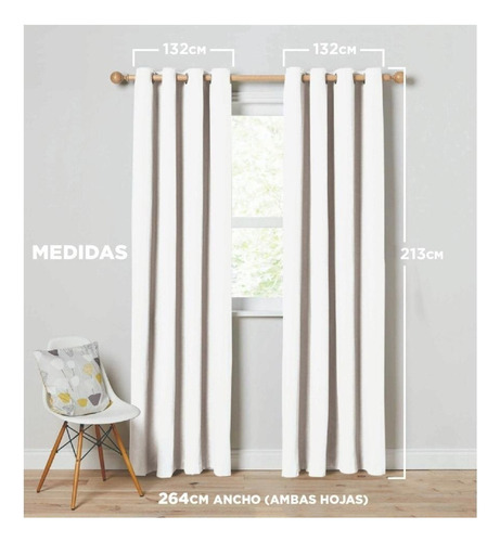 Nx Cortinas Blackout Argollas Largas Tipo Hotel~ Varios