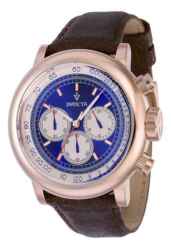 Pulseira de relógio masculina Invicta 37324 Brown, cor ouro rosa