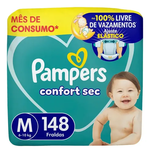 Fralda Pampers Confort Sec Tamanho M 148 Unidades