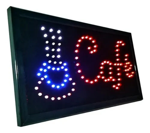 Cartel Led Chocolate Abierto Churros O La Q`quieras